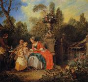Nicolas Lancret A Lady and Gentleman Taking Coffee with Children in a Garden USA oil painting artist